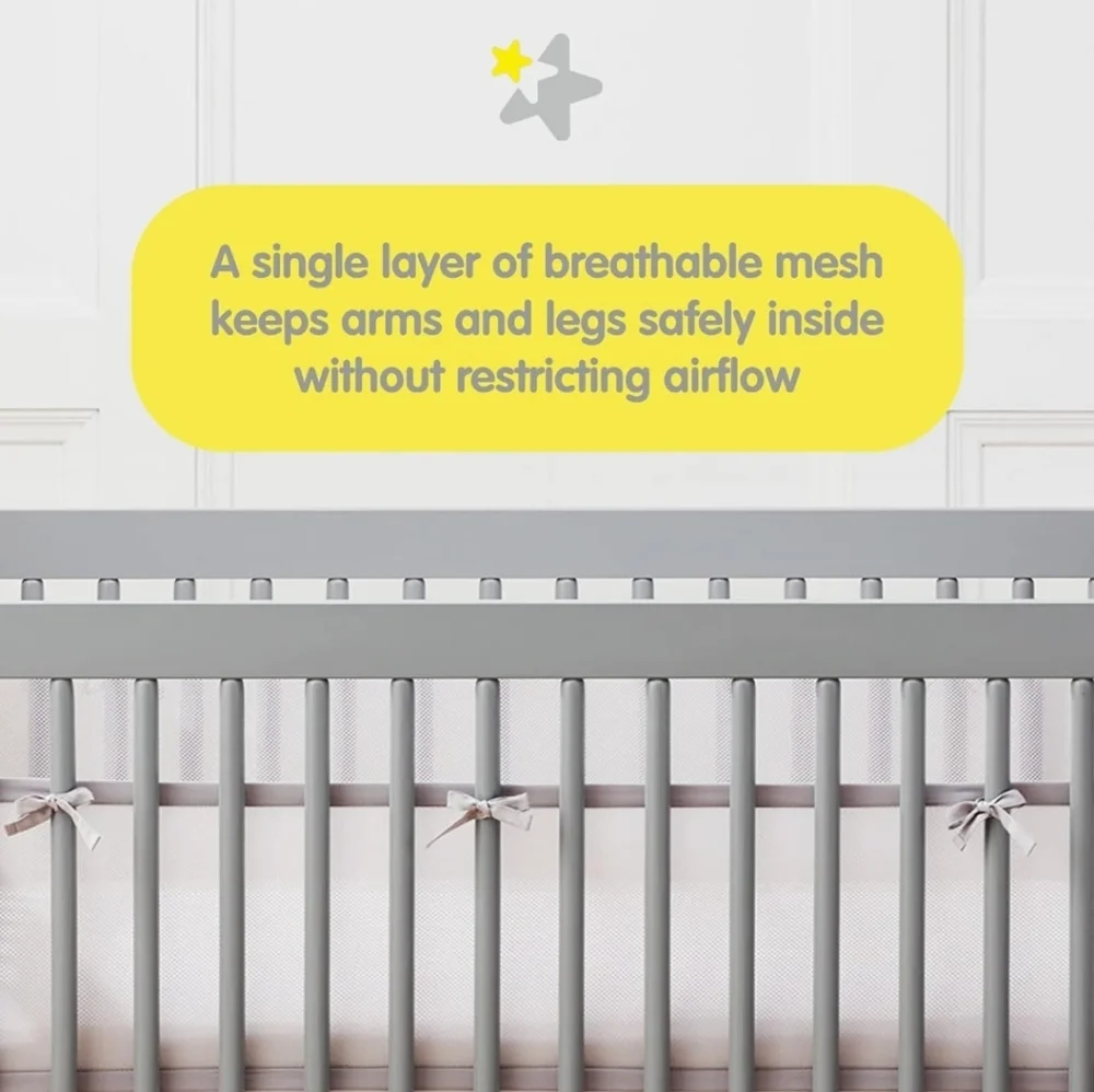 BreathableBaby Breathable Mesh Liner for Full-Size Cribs, Classic 3mm Mesh, Whit